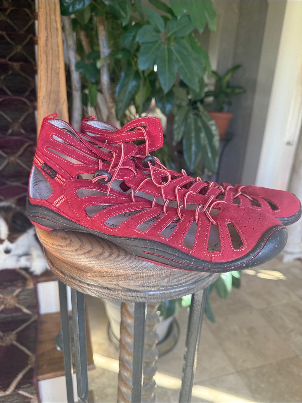 Jambu abby red leather sports sandals brand new women’s size 11